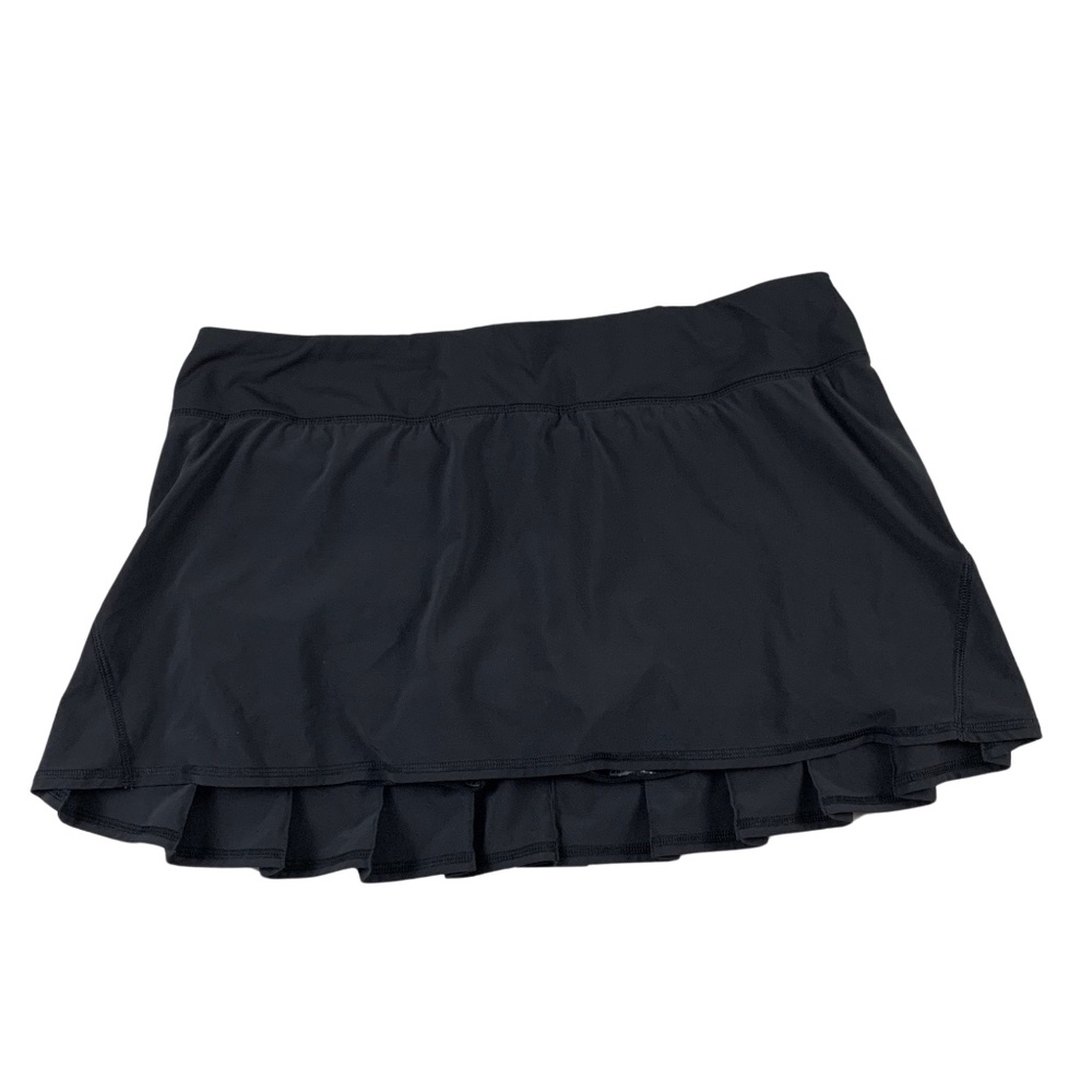 Lululemon Black Pace Setter Pleated Women 12 Swift Tennis Skirt Sporty Athletic